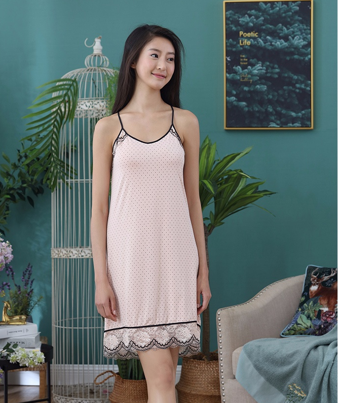 网易严选 设计师款 女式波点吊带睡裙 2色3折新低59元
