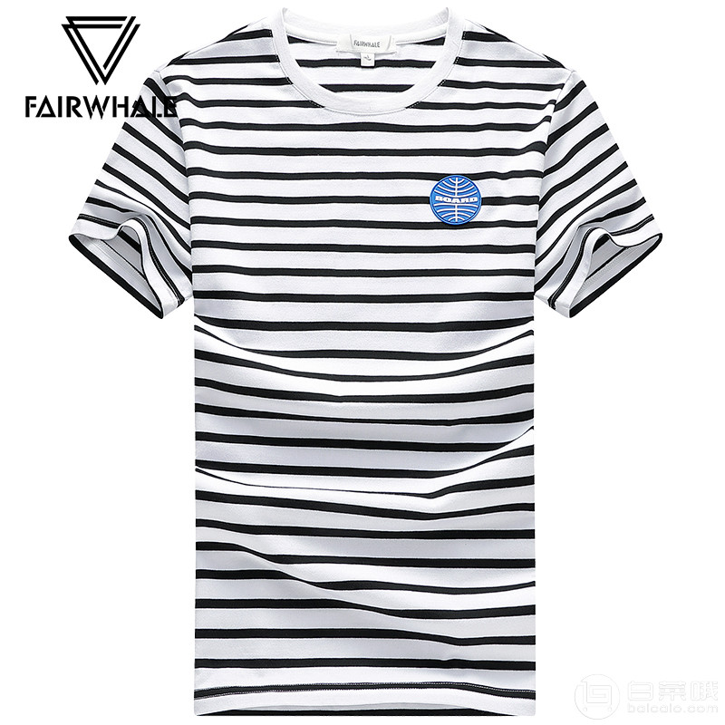 2018新款，Mark Fairwhale 马克华菲 男士条纹纯棉海魂衫短袖T恤￥78包邮（需领￥50优惠券）
