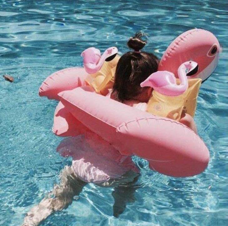 Instagram网红款，YOUR MOON 火烈鸟儿童开叉趴游泳圈 3-10岁￥39包邮（需用优惠券）