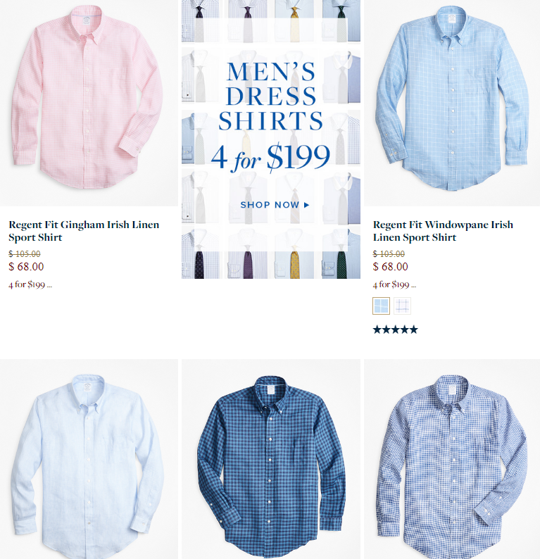 brooks brothers 4 for 199