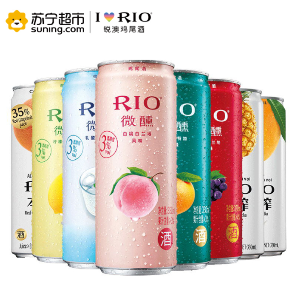 Montes 蒙特斯 欧法 赤霞珠红葡萄酒 750ml+RIO 锐澳全家福鸡尾酒套装330ml*8罐140元包邮（双重优惠）