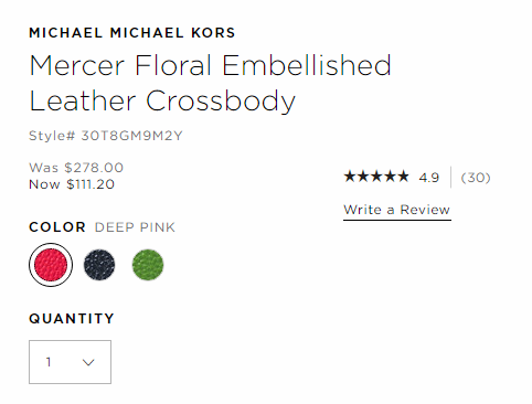 MICHAEL Michael Kors Mercer 中号 女士花卉手提包/锁头包 两色 1.2到手865元