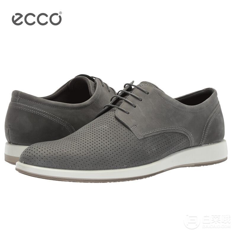 18新款，ECCO 爱步 杰瑞德 男士真皮透气系带鞋 .99到手新低510元