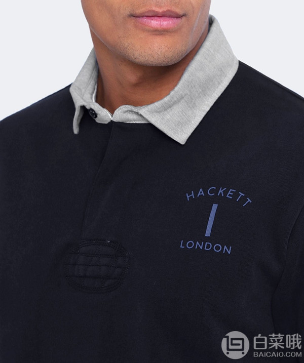 限S码，Hackett London Mr. Classic Logo 男士长袖Polo衫 Prime会员免费直邮含税到手272元