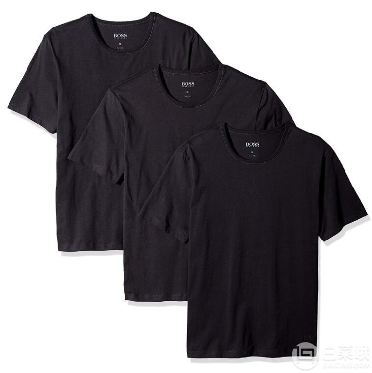 HUGO BOSS 男士纯棉圆领T恤3件装 2色 Prime会员凑单免费直邮到手207.66元