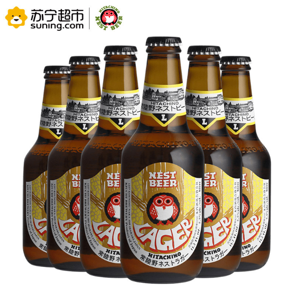 Hitachino Nest 常陆野猫头鹰 拉格啤酒 330ml*6瓶 *2件 +凑单品119元包邮
