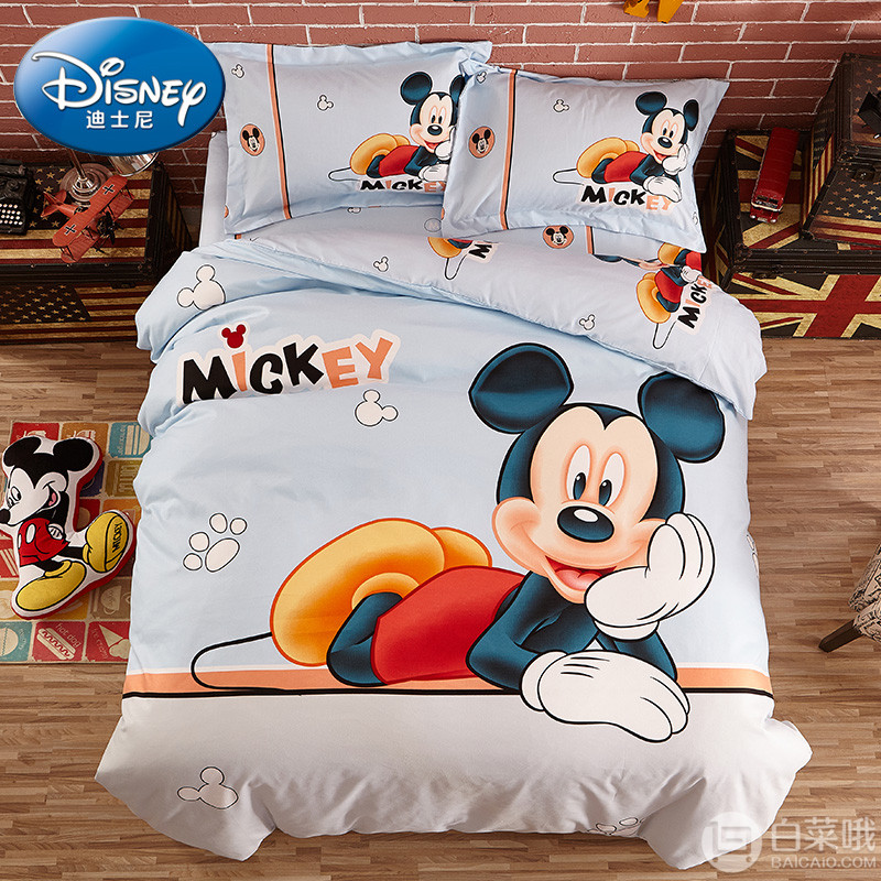 Disney 迪士尼 官方授权儿童床上用品磨毛三/四件套 1.0~1.8米 男女童多款119~168包邮（需用优惠券）