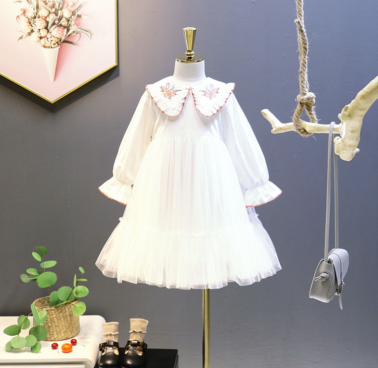 2018新款，喜多多 女童韩版刺绣公主裙 2色新低64.15元包邮（需用优惠券）