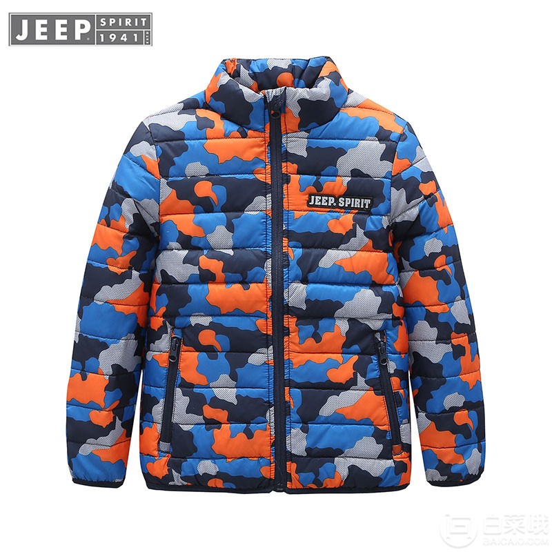 降￥30，JEEP SPIRIT  吉普 90%白鸭绒 儿童迷彩羽绒服 多色新低99元包邮（需用券）