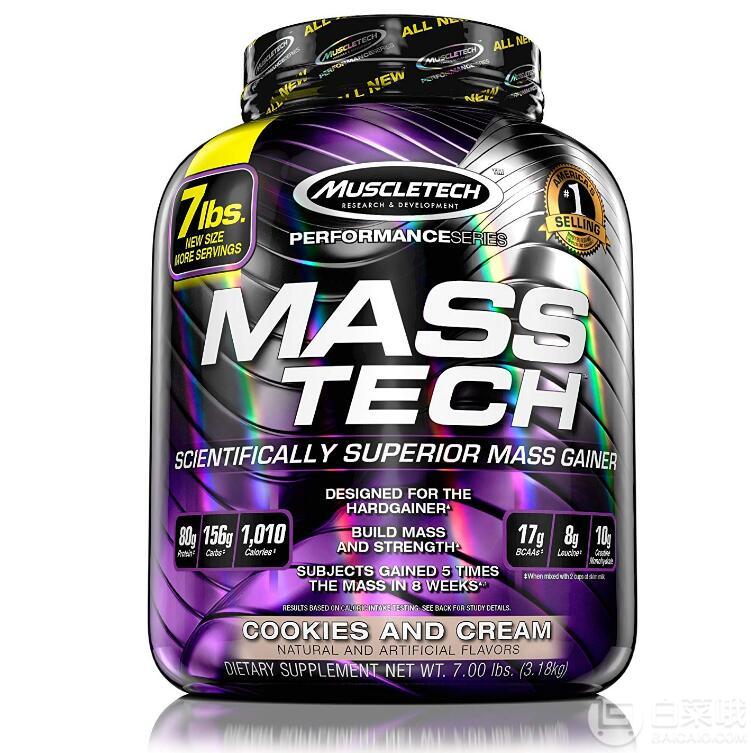 Muscletech 肌肉科技 增肌粉 奶油曲奇味 3.18kg Prime会员免费直邮含税到手243.96元