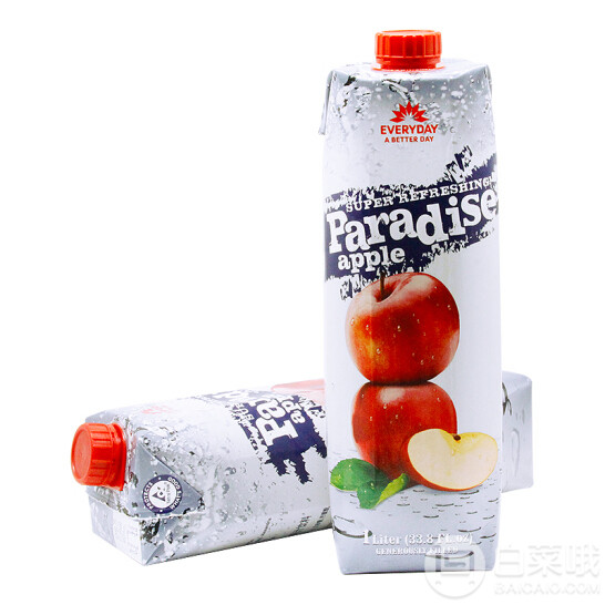 埃及进口，Paradise 乐源 苹果果汁饮料1L*2瓶*9 ￥95.210.6元/件