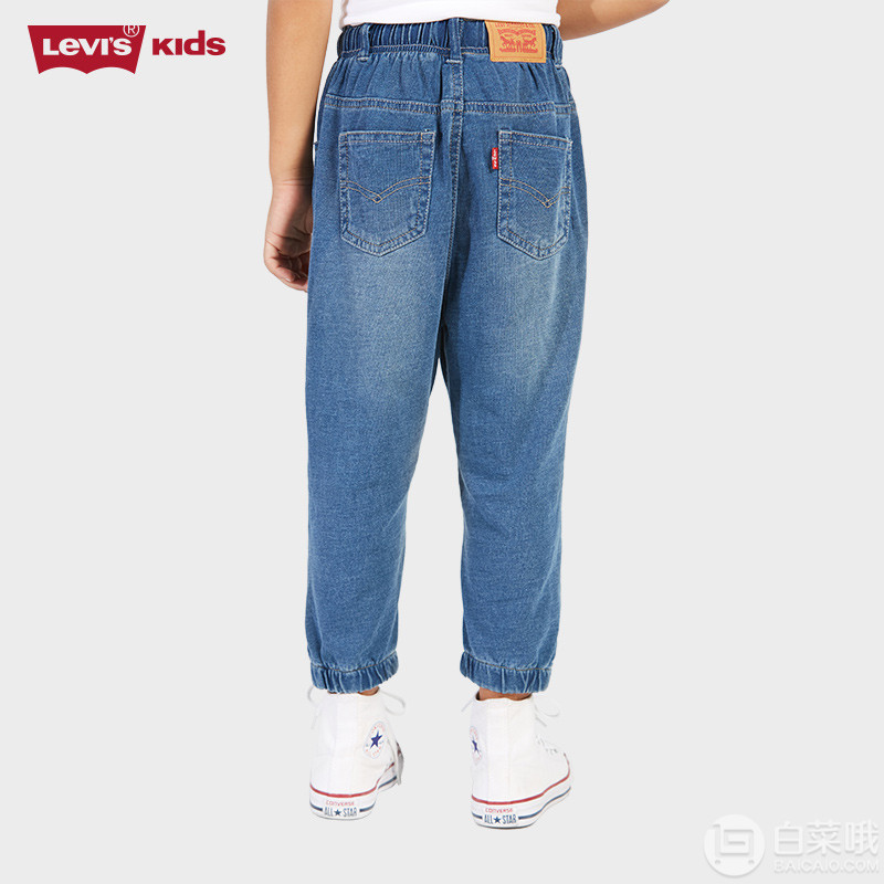 Levi's 李维斯 男童松紧腰针织牛仔七分裤 82621KS500 2色99元包邮（需领券）