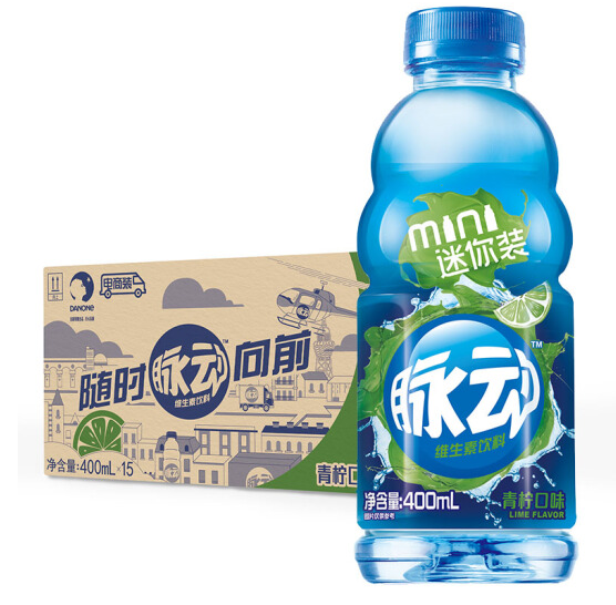 脉动（Mizone）维生素功能饮料 青柠400ml*15瓶32.9元