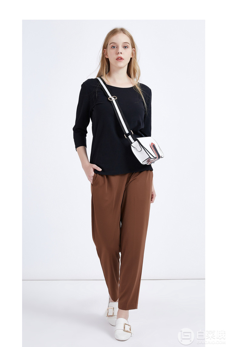 优衣库制造商，Maxwin 马威 女式2019年春季新款九分裤*2条￥64包邮 3色新低32元/件（双重优惠）