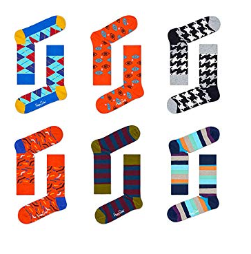 袜子界时尚担当，Happy Socks 男士中筒袜 6双装 prime会员凑单免费直邮到手161元