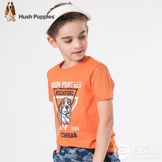 Hush Puppies 暇步士 2019新款中大童卡通休闲纯棉T恤（105~170码） 多色49元包邮