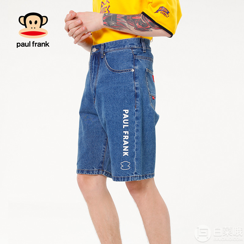 Paul Frank 大嘴猴 男式夏季款宽松五分裤 3款99元包邮（需领券）