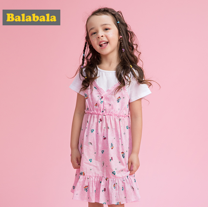 巴拉巴拉 女童洋气裙吊带裙 2色49元包邮（需领券）