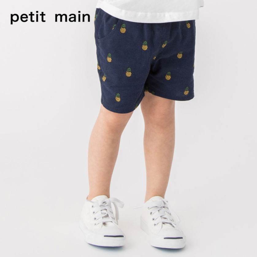 日本超高人气童装品牌，petit main 儿童纯棉活力水果短裤 3色39元包邮（双重优惠）