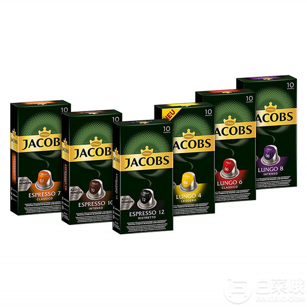 Jacobs 雅各布斯 铝制咖啡胶囊10颗*6盒107.2元