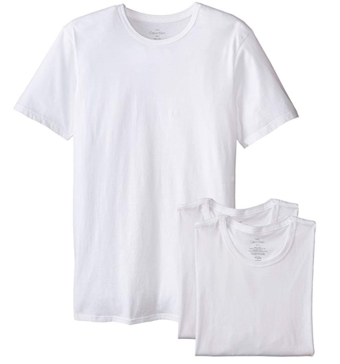 Calvin Klein 男士彈力棉質(zhì)T恤3件套裝  2色124.03元