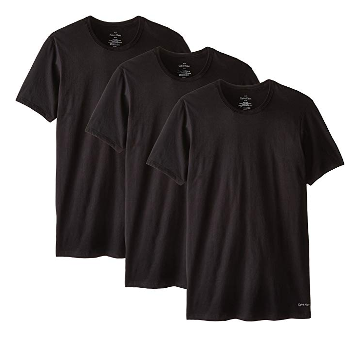 Calvin Klein 男士彈力棉質(zhì)T恤3件套裝  2色124.03元
