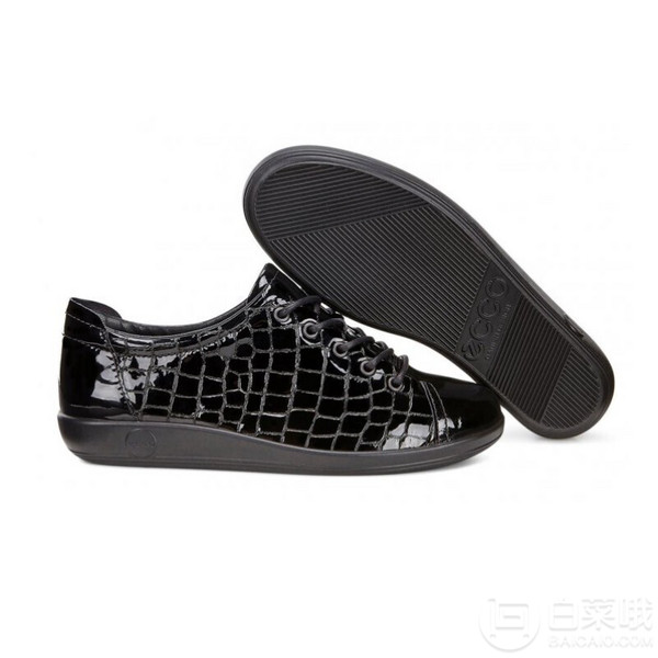 限UK3码，ECCO 爱步 Soft 2.0 柔酷2号 女士漆皮系带休闲鞋355.87元