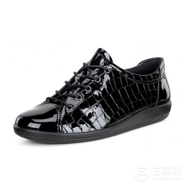 ECCO 爱步 Soft 2.0 柔酷2号 女士漆皮系带休闲鞋336.64元