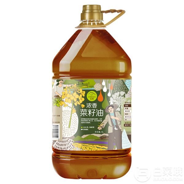 中粮 初萃 浓香菜籽油 5L *2件 119.8元包邮59.9元/件（双重优惠）