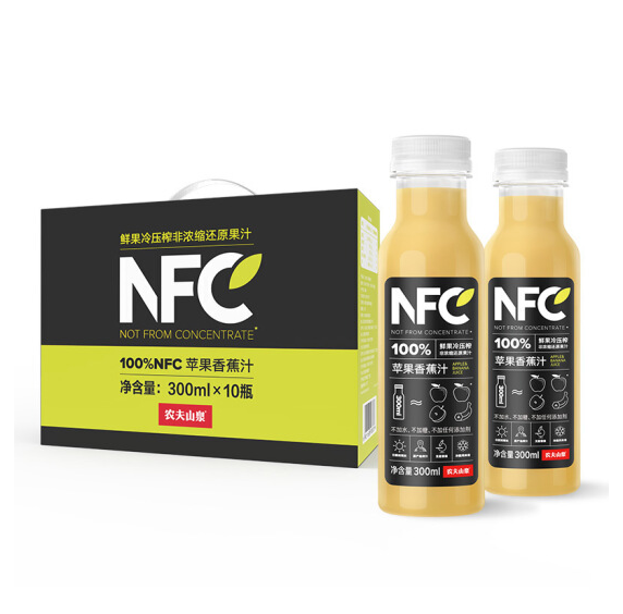 農(nóng)夫山泉 NFC蘋果香蕉汁 300ml*10瓶 *3件 153元51元/件（需領(lǐng)券）