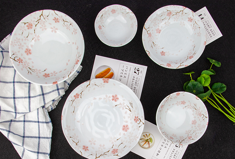 日本进口，美浓烧 神功樱花系列 陶瓷碗碟套装 10头189元包邮（双重优惠）