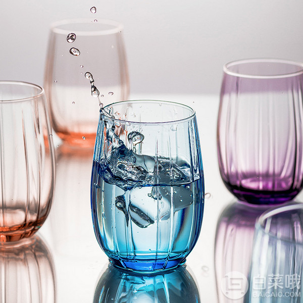 土耳其进口，Pasabahce 帕莎帕琦 linka系列 彩色创意玻璃杯 4只35.9元包邮（需领券）