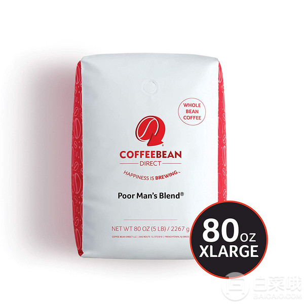 Coffee Bean Direct Poor Man's Blend 中度烘焙 全豆咖啡5磅（2267g）205.85元