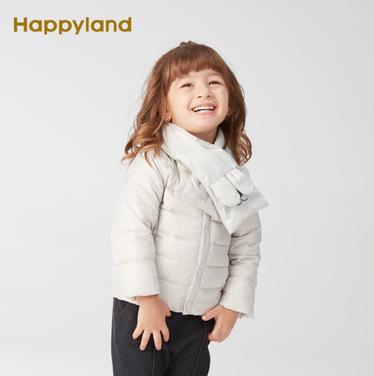 韩国TOP童装品牌，Happyland 男女童保暖羽绒外套 4色新低79元包邮（需领券）