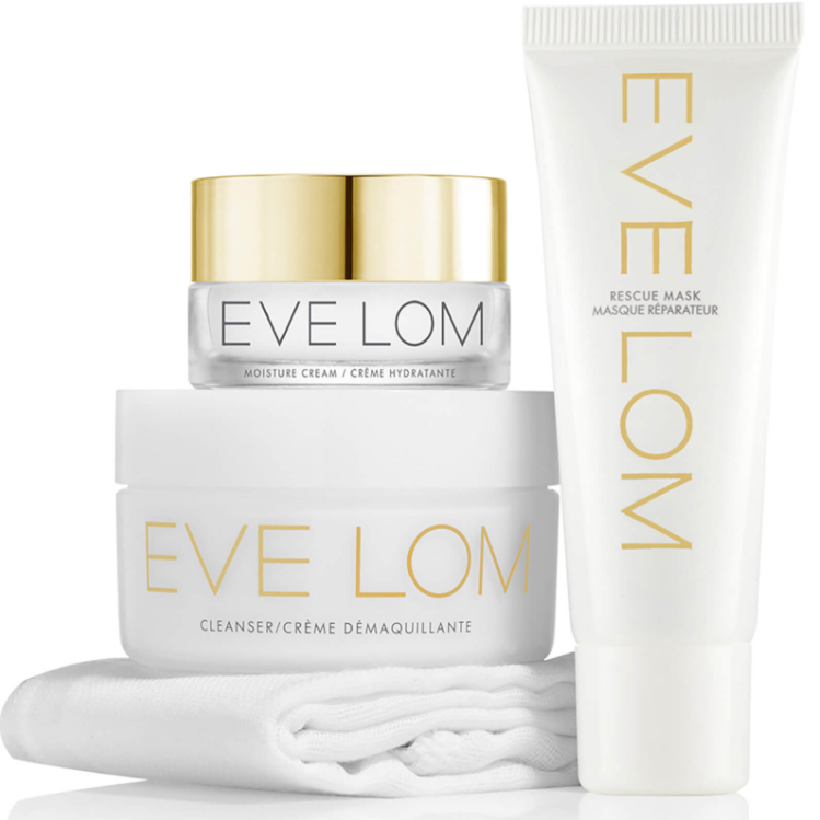 EVE LOM 尝鲜护肤套装 （卸妆膏50ml+保湿面霜10ml+急救面膜25ml+迷你洁面巾） £50.7免费直邮到手466元