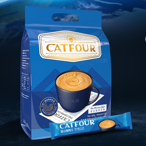 CATFOUR 藍山風(fēng)味 三合一速溶咖啡 15g*40袋12.9元包郵