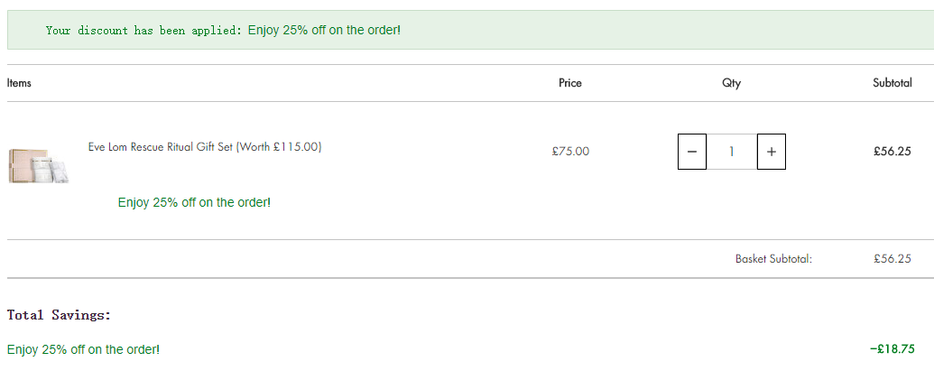价值£115，Eve Lom 超值套装（卸妆膏100ml+急救面膜100ml+洁面巾）£56.25（需用码）免费直邮到手508元
