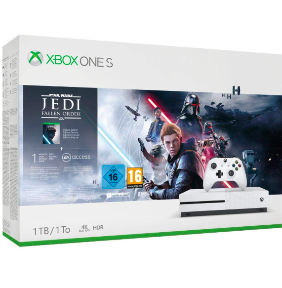 直降170元！Microsoft 微软 Xbox One S 1TB 星球大战：堕落秩序 捆绑套装新低1152元