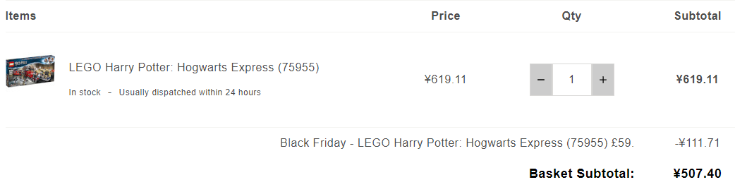 LEGO 乐高 哈利波特系列 75955 霍格沃茨特快列车免费直邮到手507.4元（需用码）