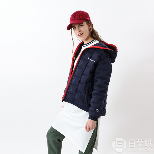 Champion 冠军牌 日本线 女士连帽羽绒压花短款外套CW-QS601折后765.84元（1件85折）