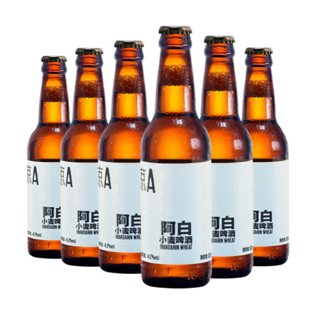 京A 阿白小麦比利时风味精酿啤酒330ml*6瓶 *3件103.5元（合34.5元/件）