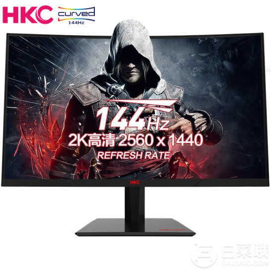 HKC 惠科 SG27QC 27英寸 144Hz 2K曲面电竞显示器新低1298元包邮