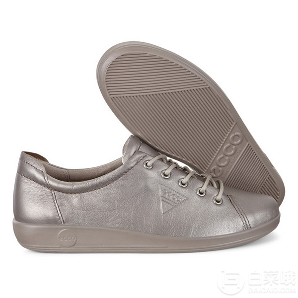 UK3.5/4碼，ECCO 愛步 Soft 2.0 柔酷2號 女士真皮系帶板鞋206503321.59元（天貓旗艦店1159元）