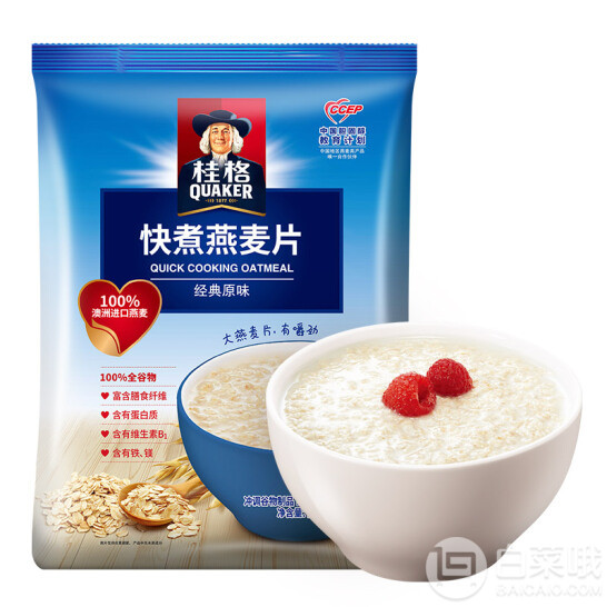 Quaker 桂格 即食燕麦片 1000g*2袋22.24元