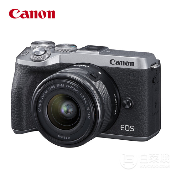 佳能（Canon）EOS M6 Mark II（15-45镜头）银色微单套机5998元包邮