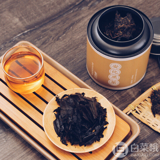 安化黑茶 三年陈金花茯砖小铁罐 150g*3罐史低83.6元包邮