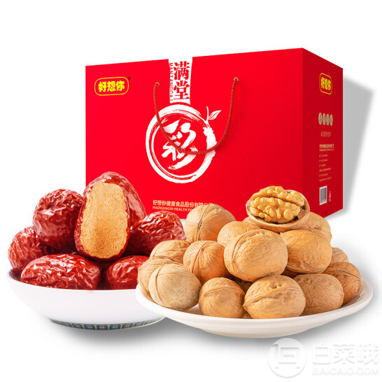 好想你 满堂彩 新疆薄皮原味核桃+红枣礼盒 1908g*294元