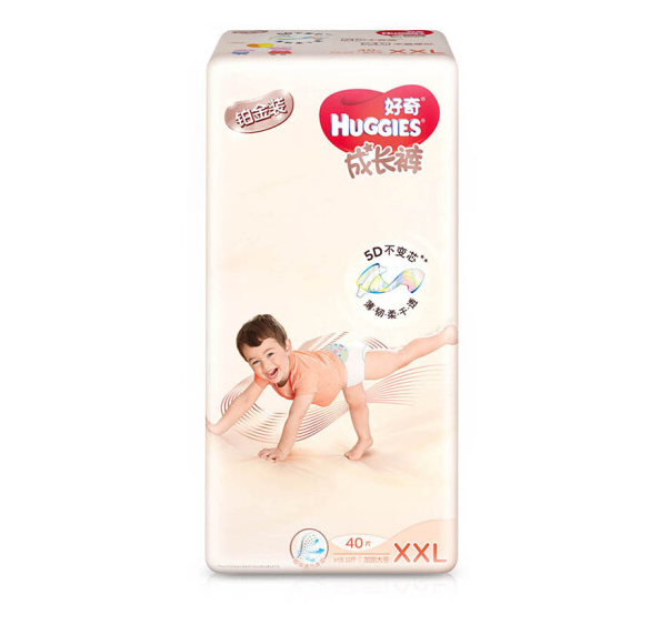 HUGGIES 好奇 铂金装 倍柔亲肤 拉拉裤 XXL40片 *4件343.8元包邮（合85.95元/件）