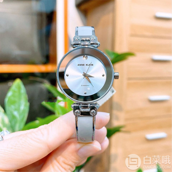 Anne Klein 安妮·克萊因 AK/1981LGSV 女士鑲鉆手表244.03元