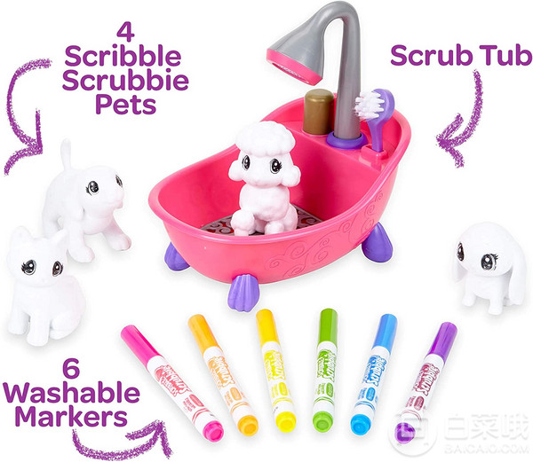 Crayola 绘儿乐 Scribble Scrubbie 可洗泡泡萌宠填色套装96.14元